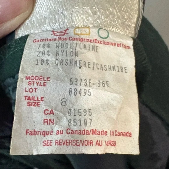 Daniel Hechter Wool Cashmere Skirt Green Size 8 Classic Minimalist - Picture 8 of 8